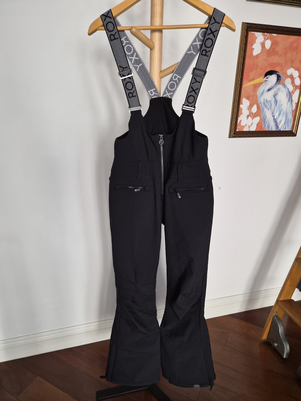 NWOT ROXY Black Ski Snowboard Bib Overalls Snow Pants XS